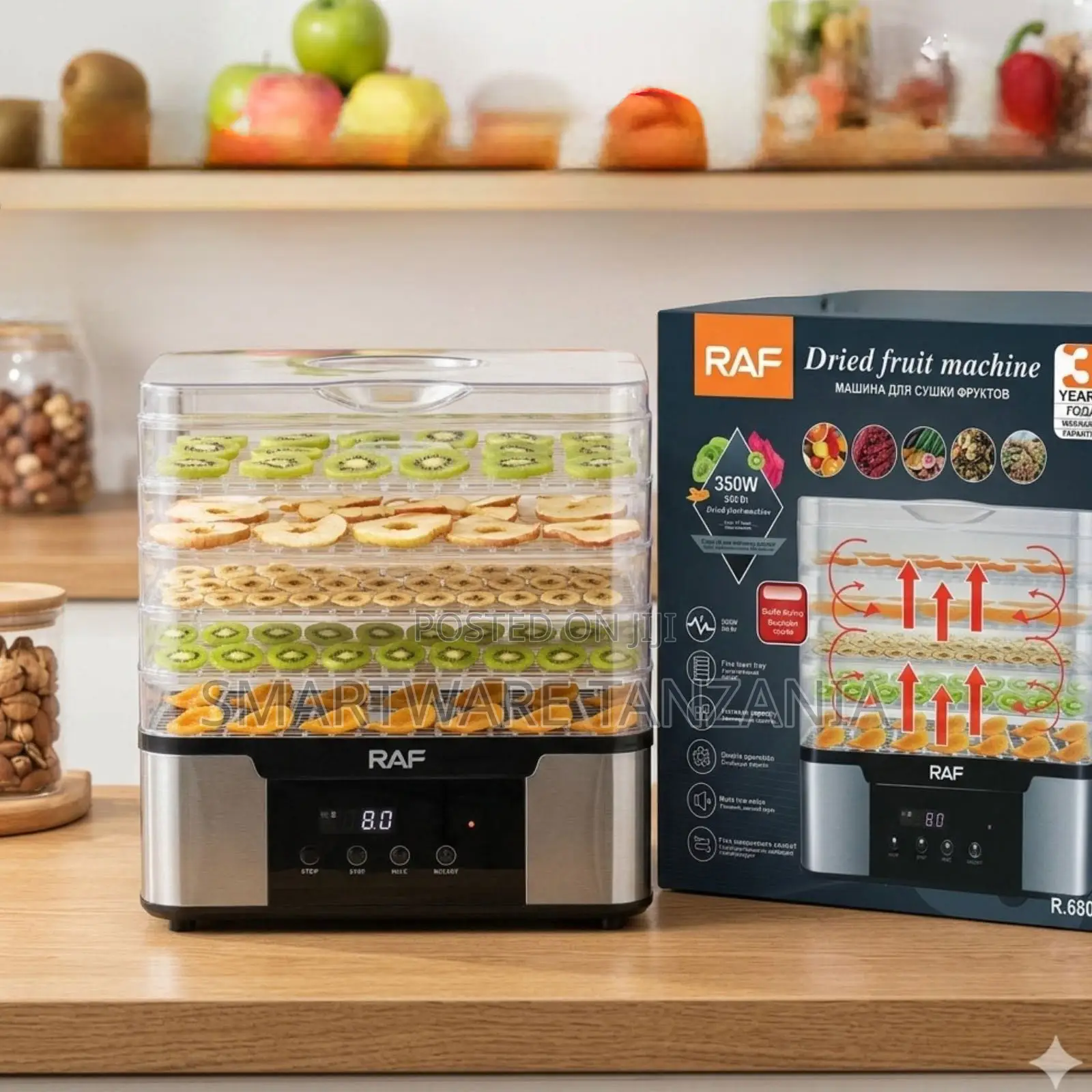 RAF Electric Food Dehydrator With 350W Power, 5 Trays, Digital Control