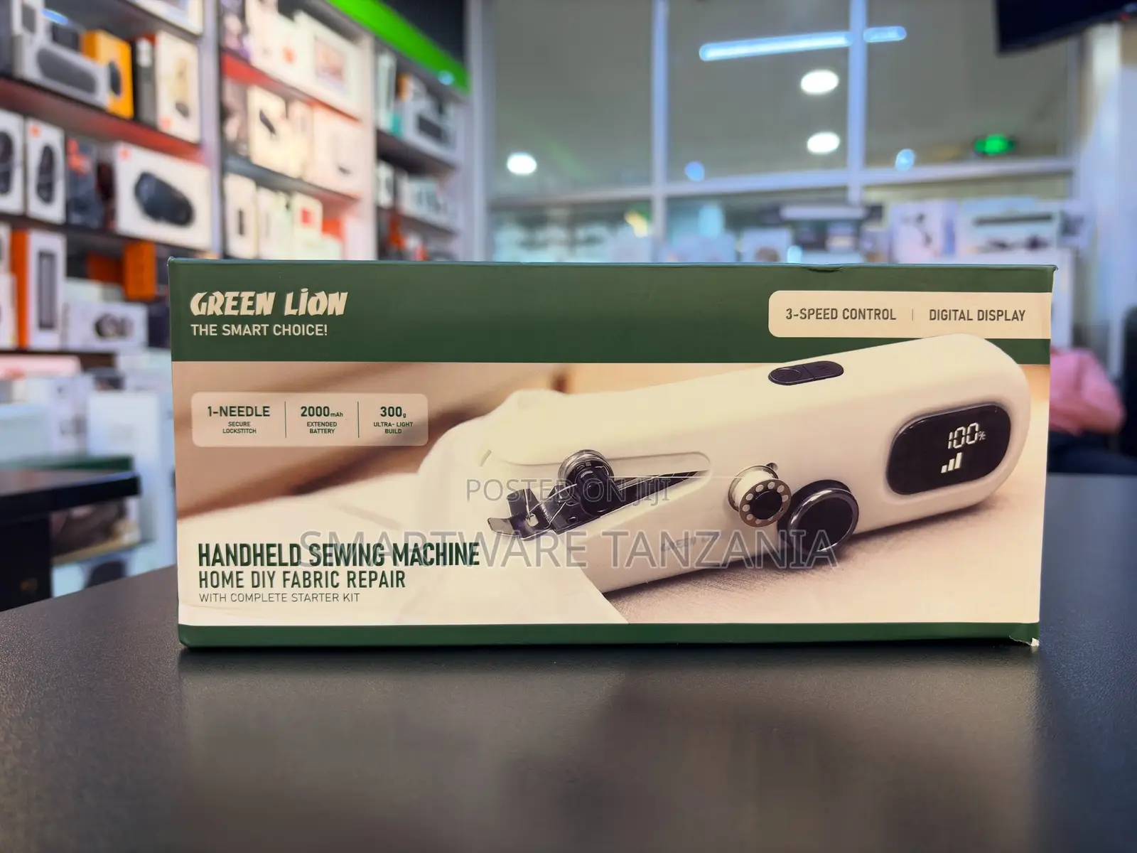 Green Lion Handheld Sewing Machine With 2000mAh, Digital Display
