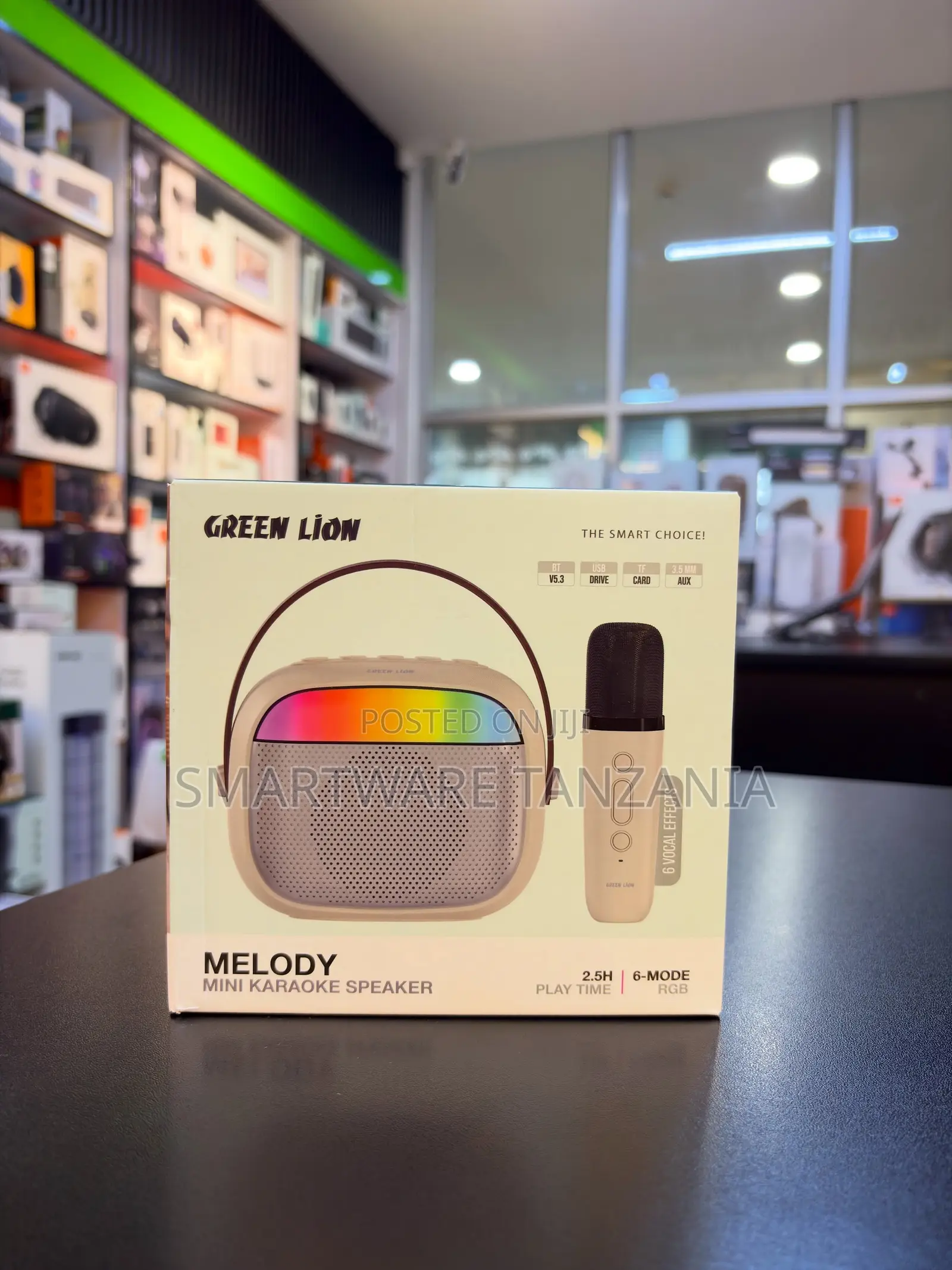 Green Lion Melody Mini Karaoke Speaker With RGB Lights, 2.5 Hours
