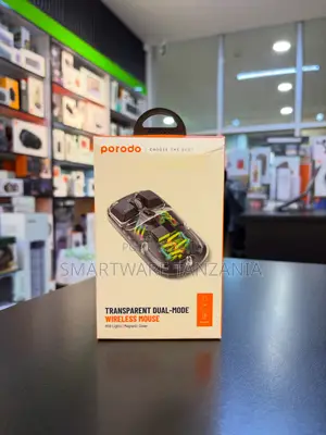 Porodo Transparent Wireless Mouse With RGB Lights and Magnetic Cover