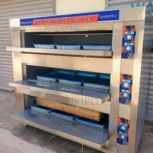 Gas Commercial Automatic Gas Oven 9 Trays 3 Deck