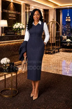 Official 3-Piece Pinstripe Office Dress Set