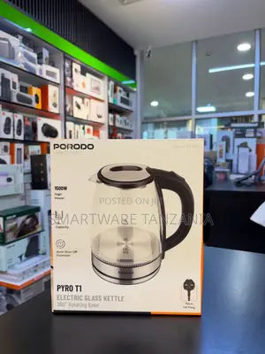 Porodo PYRO T1 Electric Glass Kettle 1500W Power, 1.8L Capacity