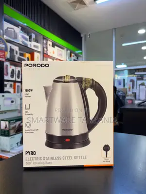Porodo Pyro Electric Stainless Steel Kettle 1.8L, 1500W, 360° Base
