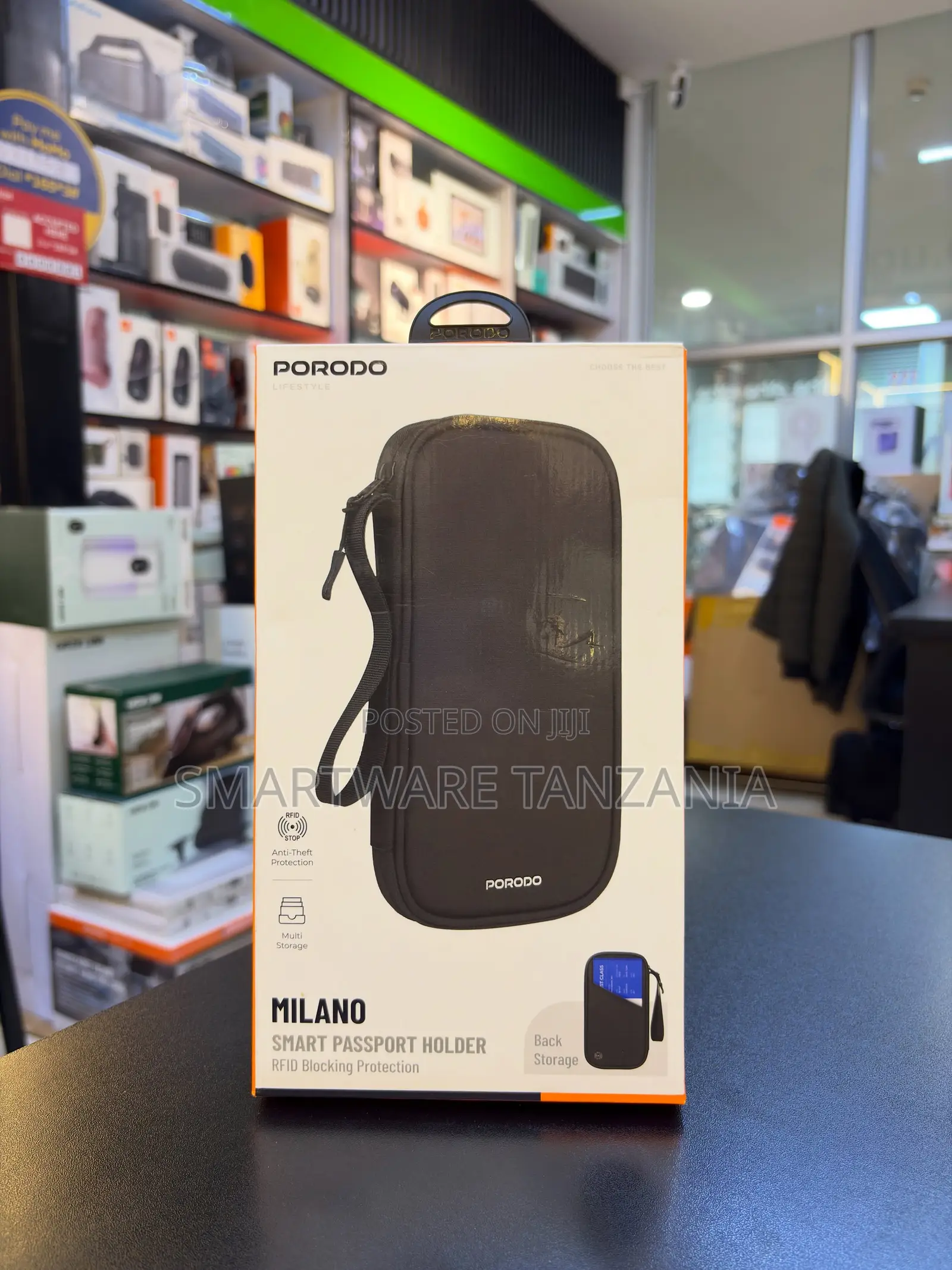Porodo Milano Smart Passport Holder With RFID Blocking Protection