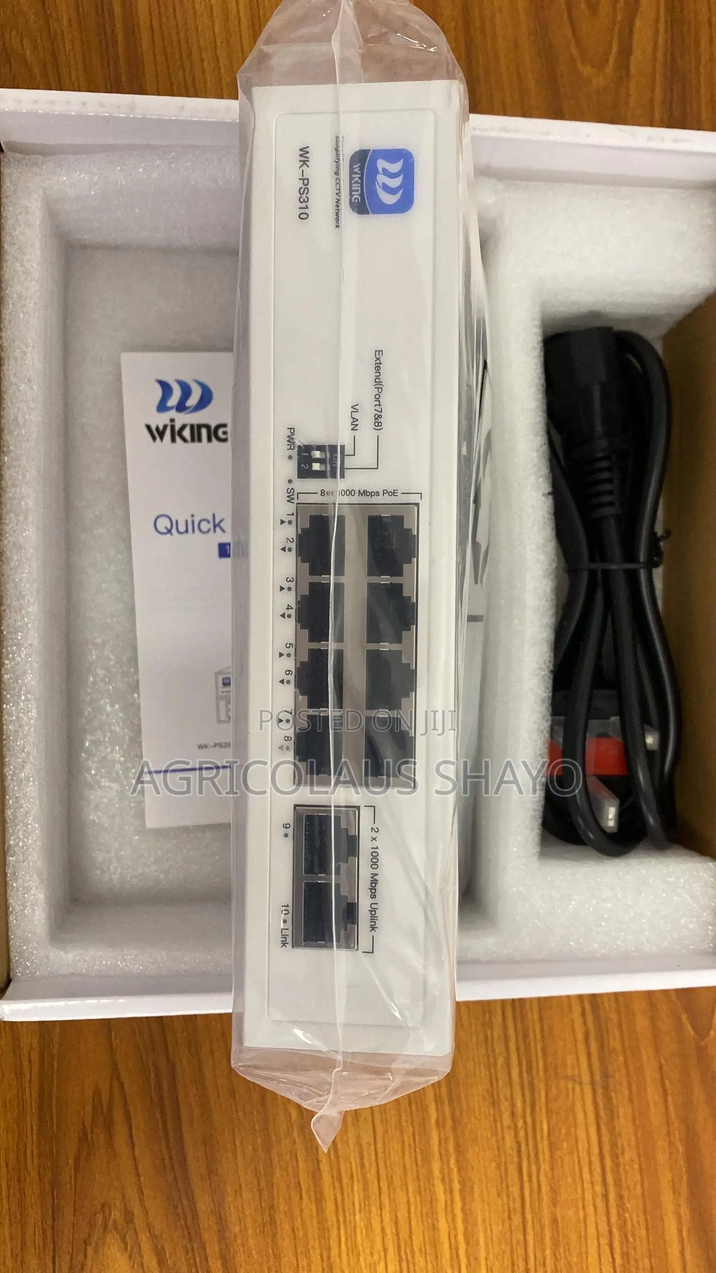 Wiking WK-PS310 10-Port PoE Switch (8-Port PoE + 2 Gigabit Uplink)