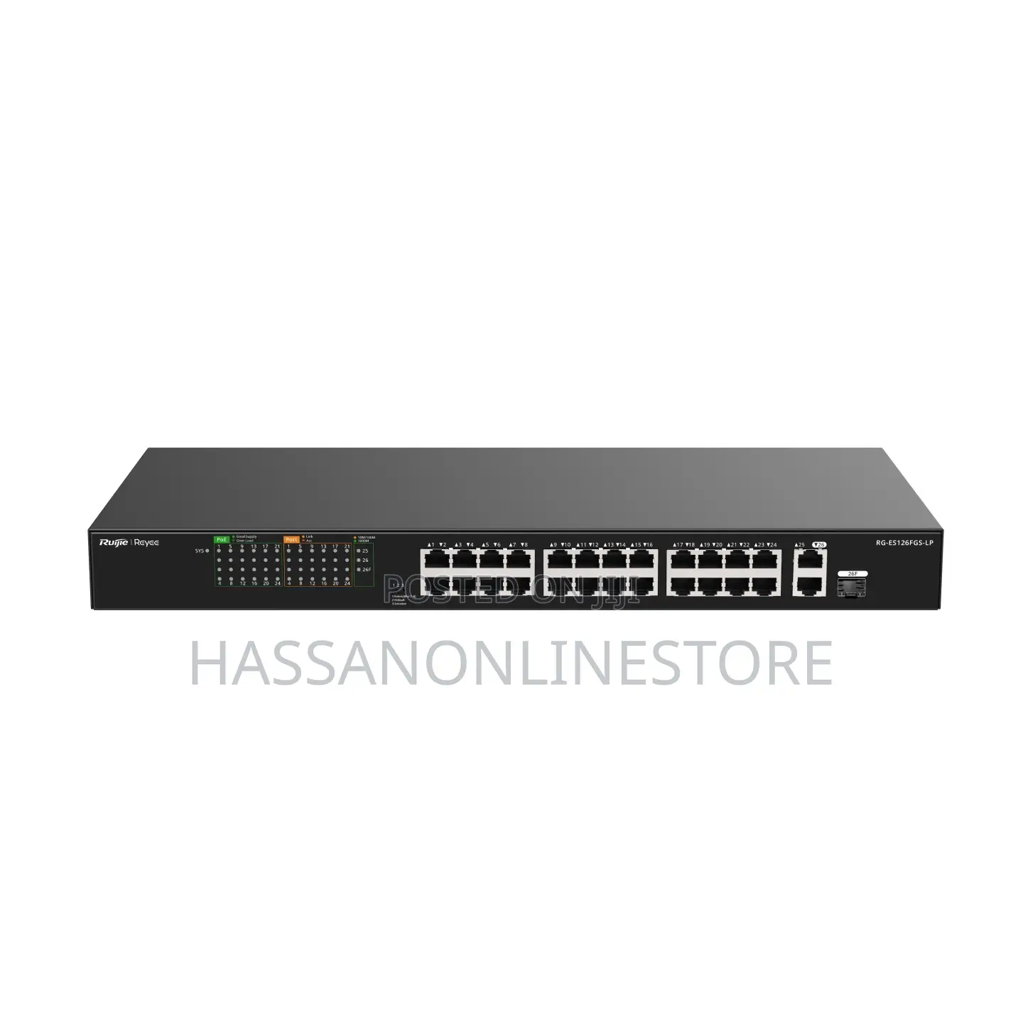Ruijie RG-ES126FGS-LP, 24-Port 10/100 2-Port Gigabit Unmanaged Switch