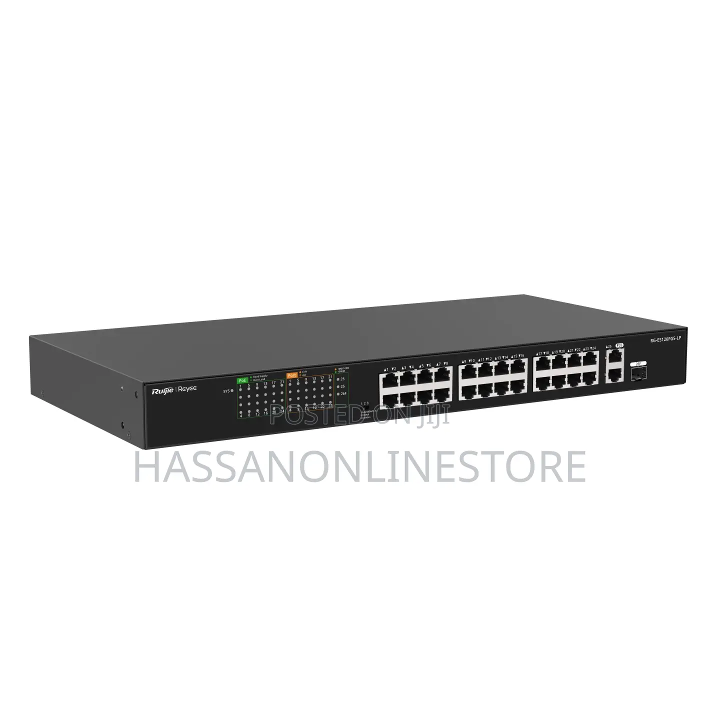 Ruijie RG-ES126FGS-LP, 24-Port 10/100 2-Port Gigabit Unmanaged Switch
