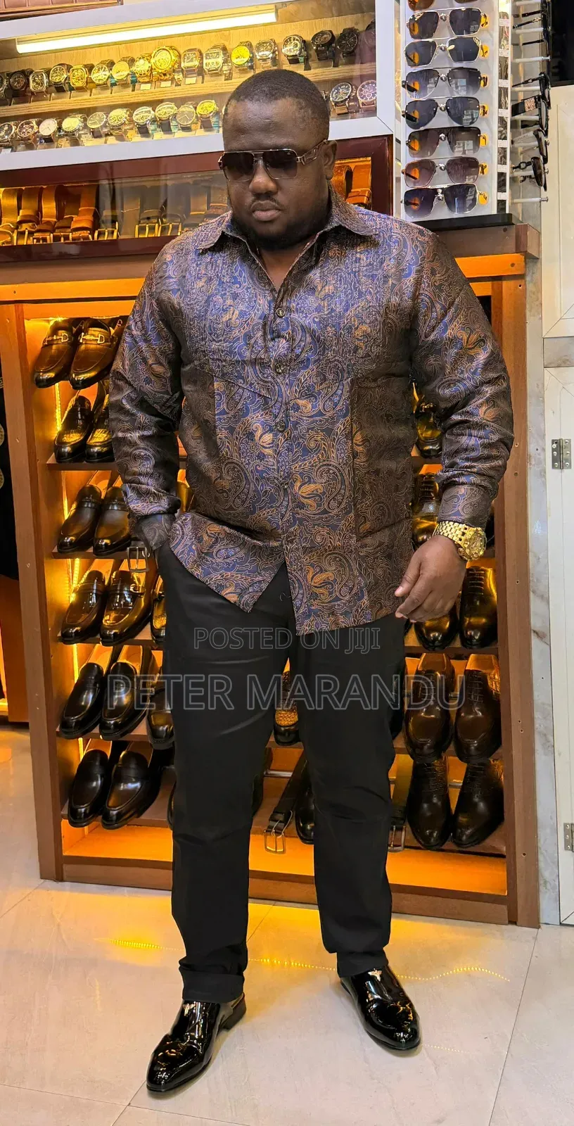 Mashati Ya Kishua Ya Kiume (Premium Paisley Silk/Satin Shirts)