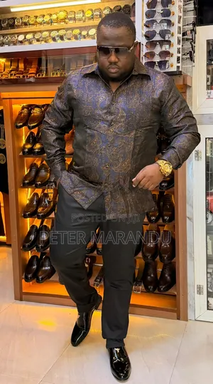 Mashati Ya Kishua Ya Kiume (Premium Paisley Silk/Satin Shirts)