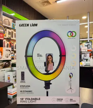 Green Lion 18" Foldable Ring Light With 360° Phone Holder, 520 Beads