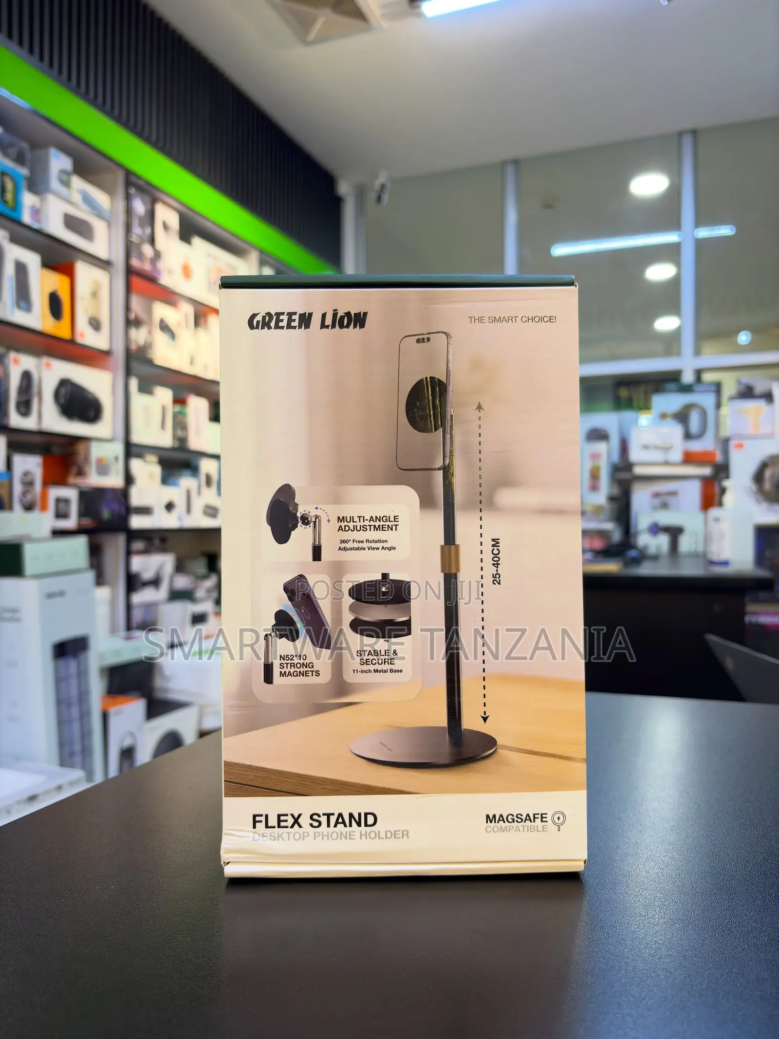 Green Lion Flex Stand Desktop Phone Holder, Adjustable Height 25-40cm