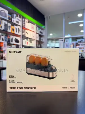 Green Lion Trio Egg Cooker, 210W Power, 8 Minutes Fast Cooking, 3 Eggs