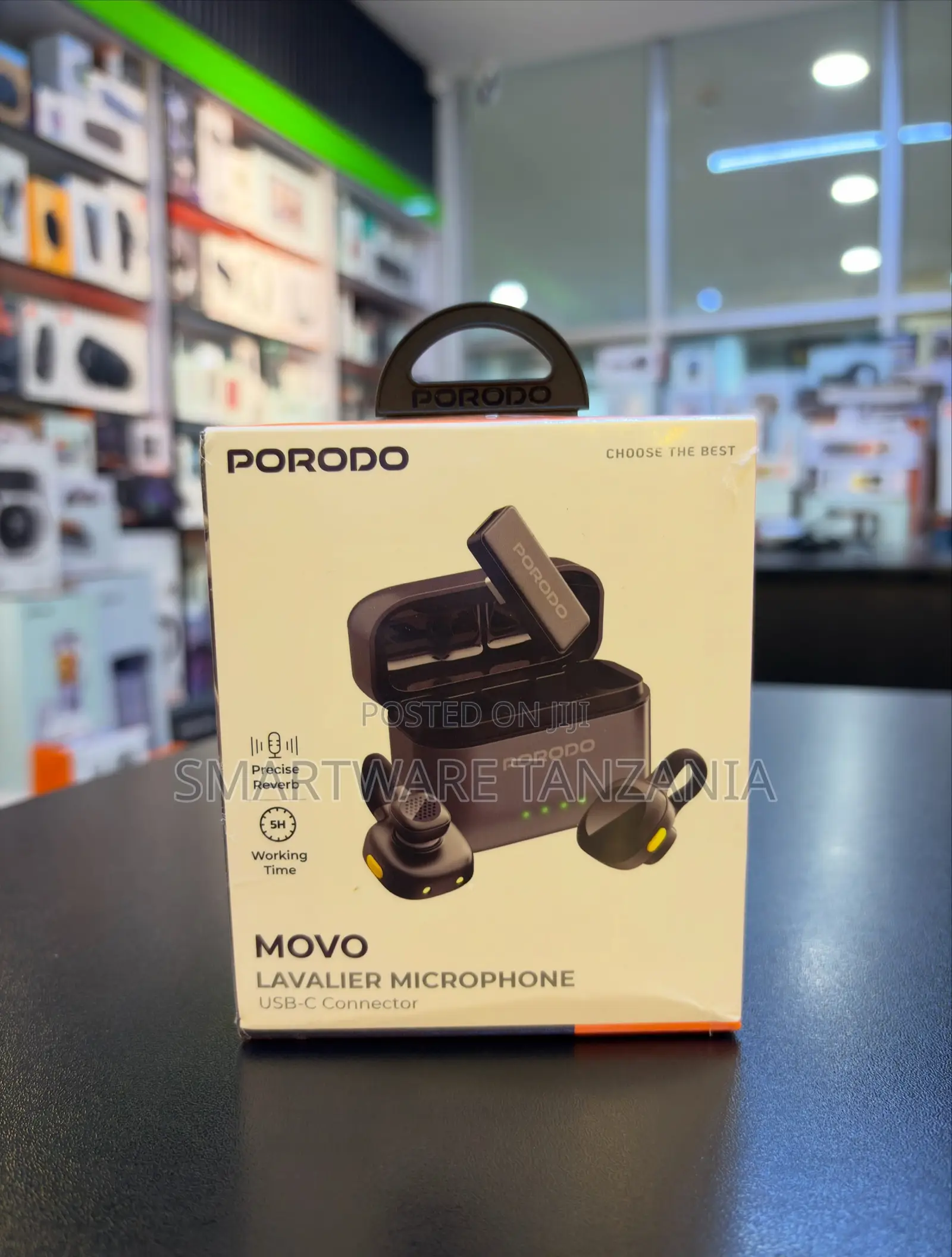 Porodo Movo Lavalier Microphone With USB-C Connector, 5 Hours Battery