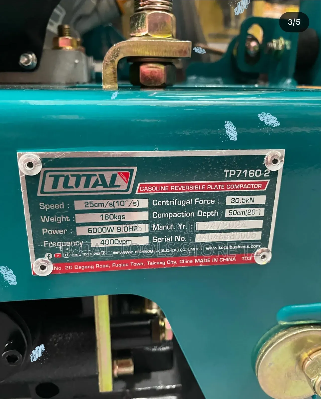 Total Gasoline Reversible Plate Compactor 160kg