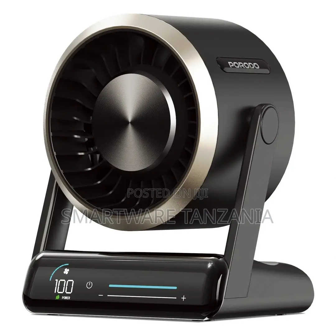 Porodo Chillo Core Desktop Fan With LED Display, 6000mAh, 120° Angle