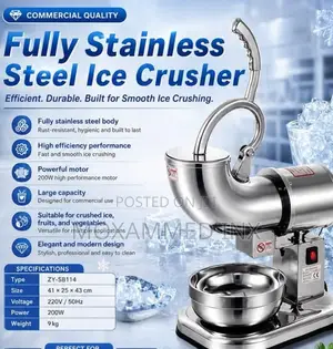 Commercial Stainless Steel Ice Crusher – Zy-Sb114* 200w* Powerful