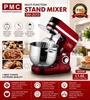 PMC Multi-Function Stand Mixer Sm-2013 – 13.0l | 1800w** Features:*