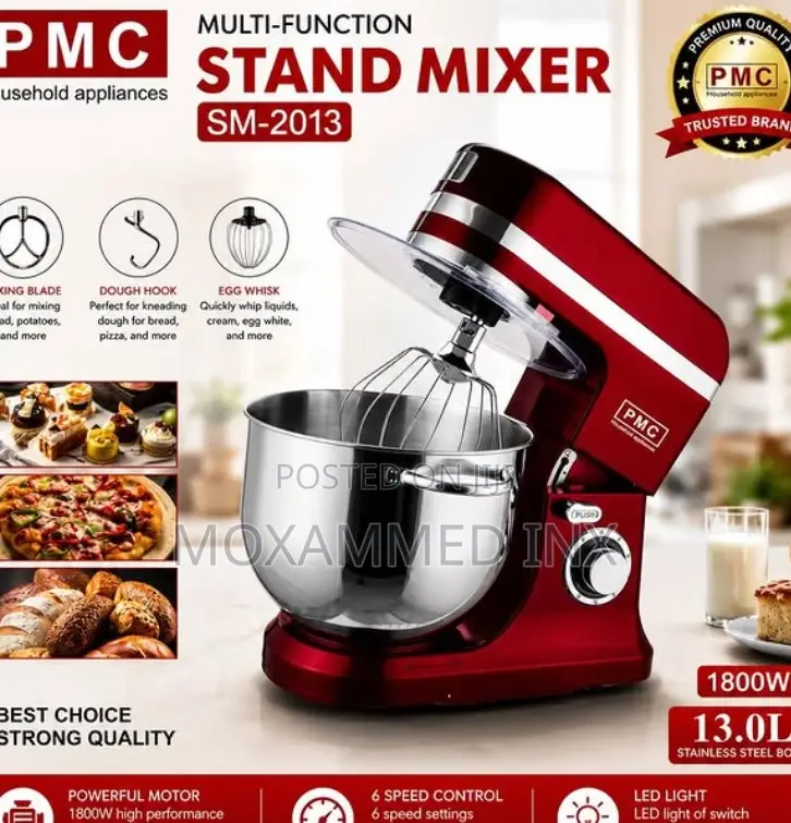 PMC Multi-Function Stand Mixer Sm-2013 – 13.0l | 1800w** Features:*