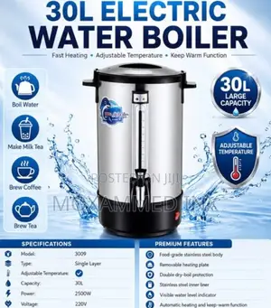 30L ELECTRIC WATER BOILER – MODEL 3009 ** 30L* Large Capacity 2500