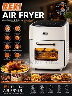 Reki Digital Air Fryer – 15l* Large 15l Capacity Digital Touch