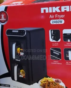 Nikai Air Fryer, Model Naf1188dx,Features a Total Capacity of 11