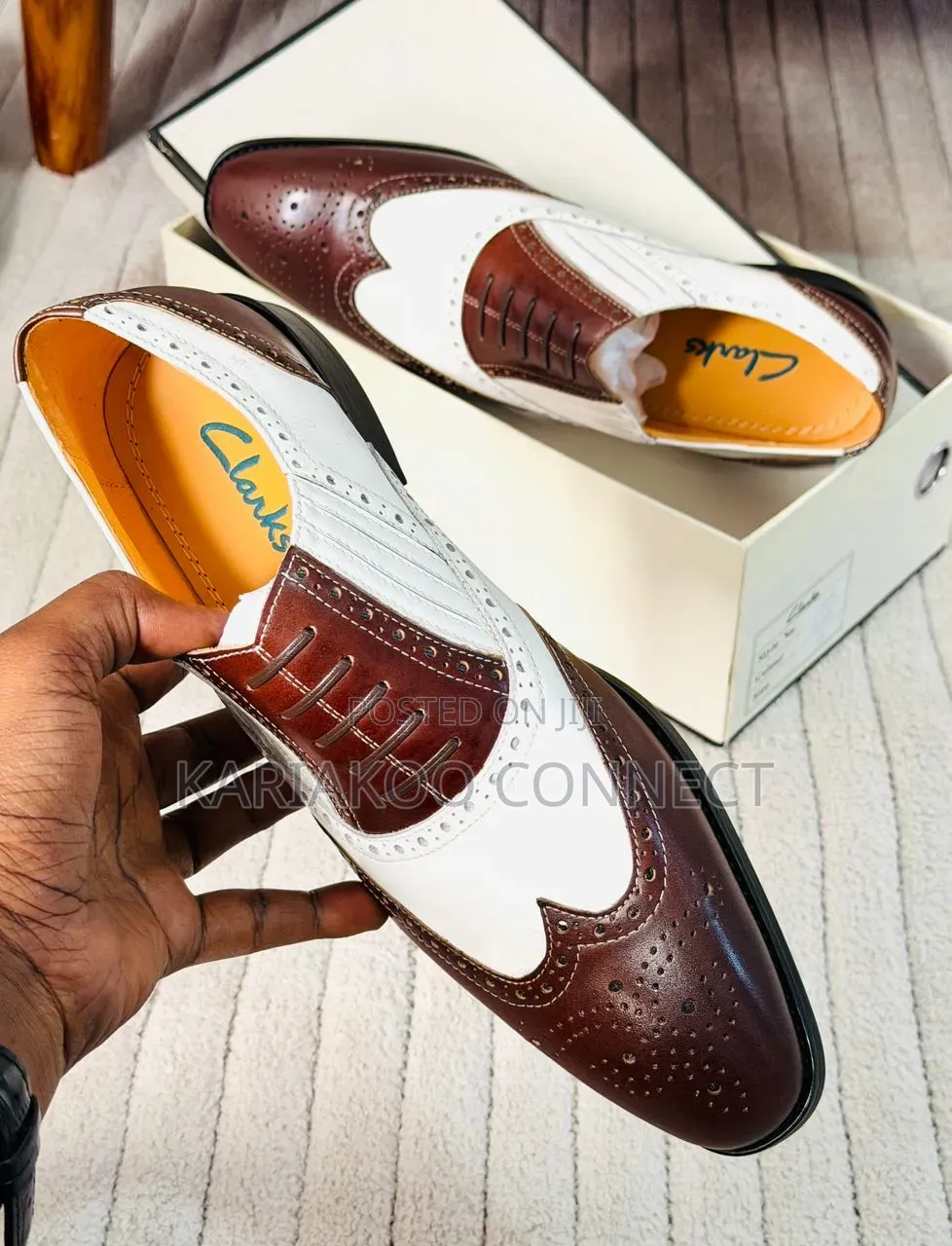 Pure Leather Brown and White Mix