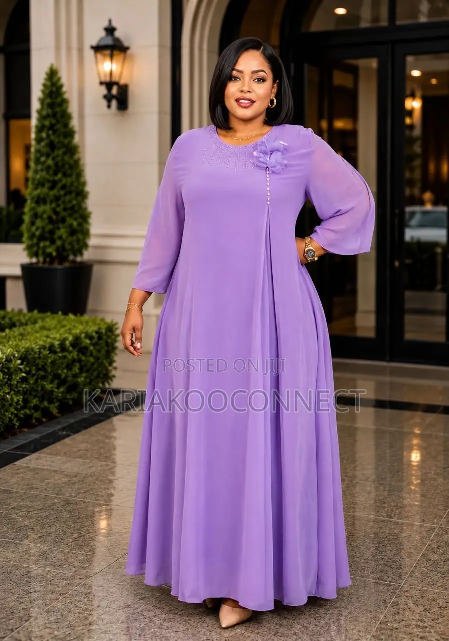Embellished Chiffon Maxi Dress