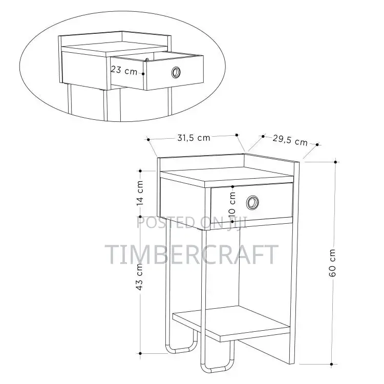 Cactus Night Stand Left Module Dark Coffee