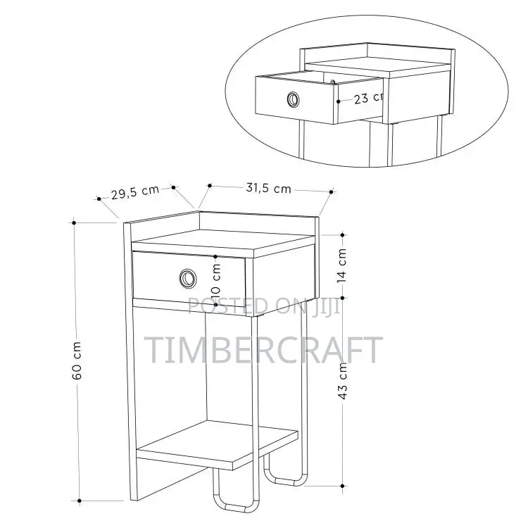 Cactus Night Stand Right Module White