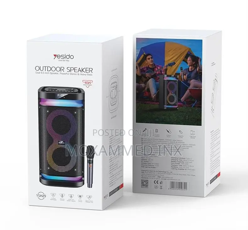 YSW29 Yesido Outdoor Wireless Bluetooth Speaker 40 Watts