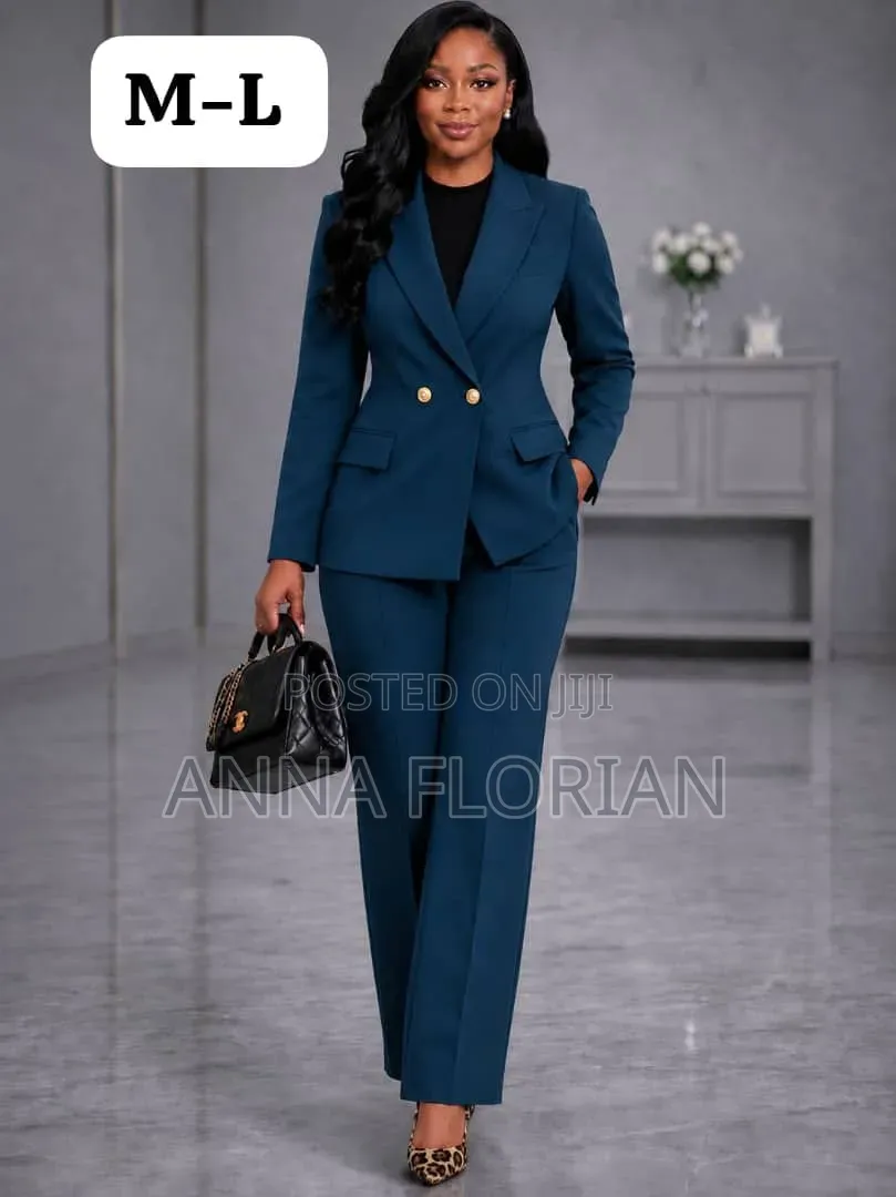 Suit Kali Za Ofisini Vifungo Vya Dhahabu