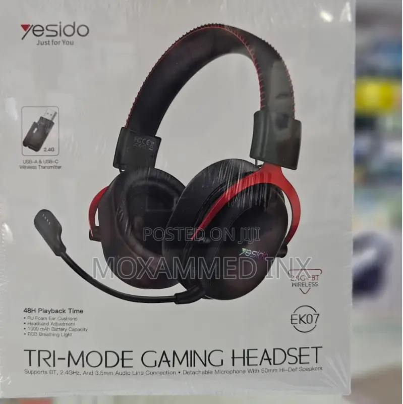EK07 Yesido TRI-Mode Gaming Headset. Bluetooth, Audio Cable