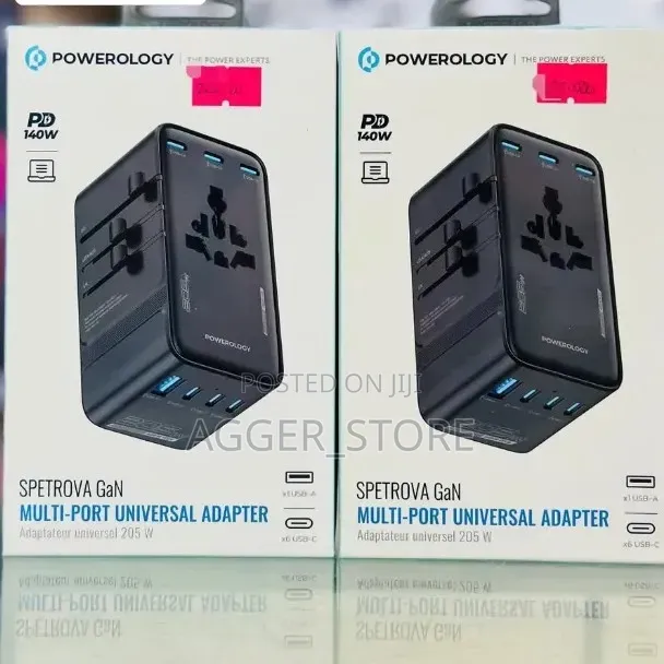 Powerology Spetrova GaN Multi-Port Universal Adapter (205W)