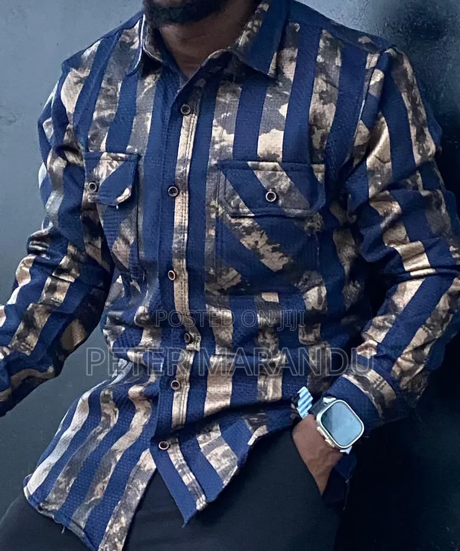 Premium Metallic Striped Casual Shirts