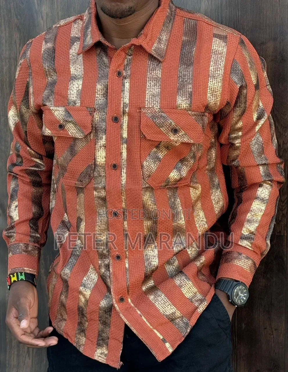 Premium Metallic Striped Casual Shirts