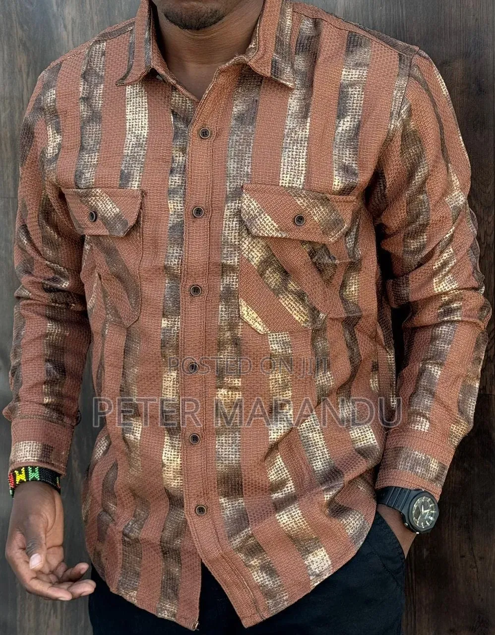 Premium Metallic Striped Casual Shirts