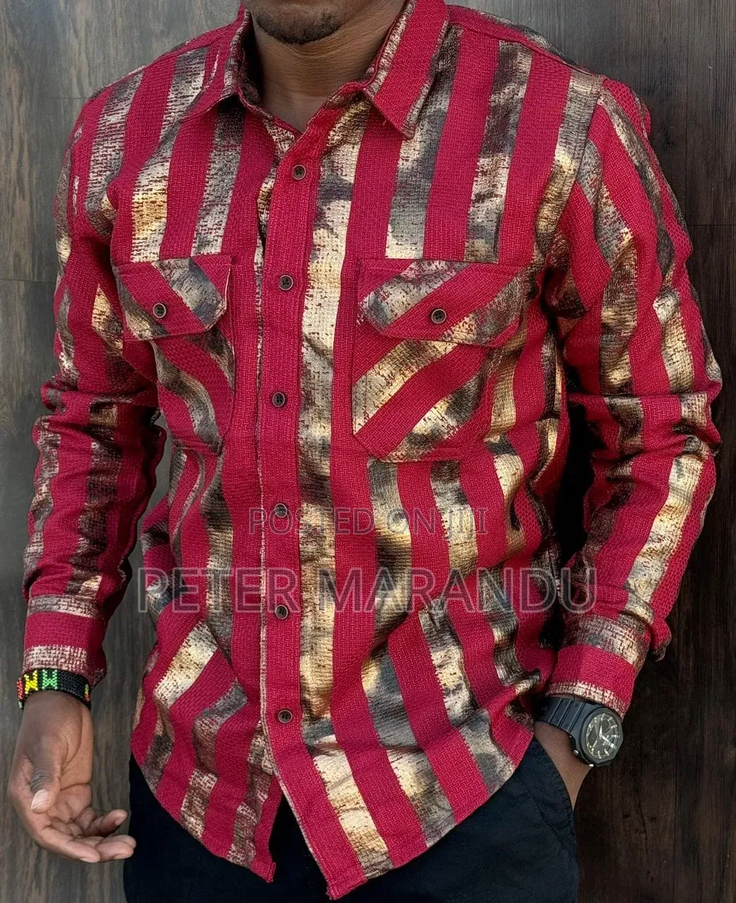 Premium Metallic Striped Casual Shirts