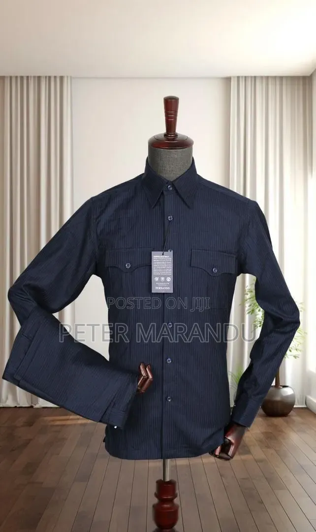 Fernando Premium Pinstripe Men's Safari Suits