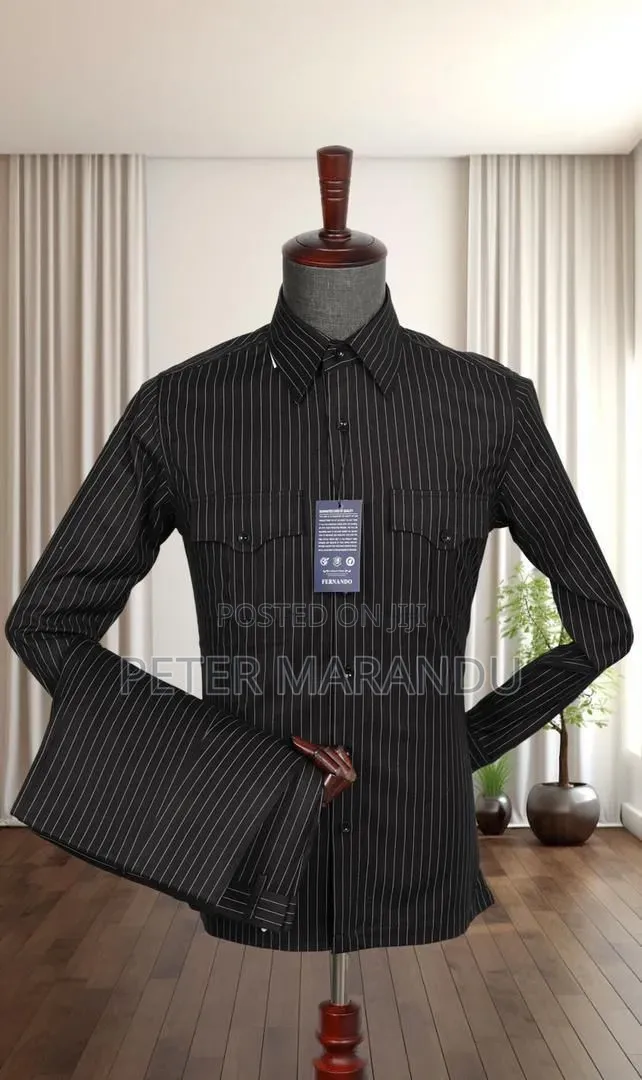 Fernando Premium Pinstripe Men's Safari Suits