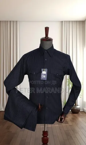 Fernando Premium Pinstripe Men's Safari Suits