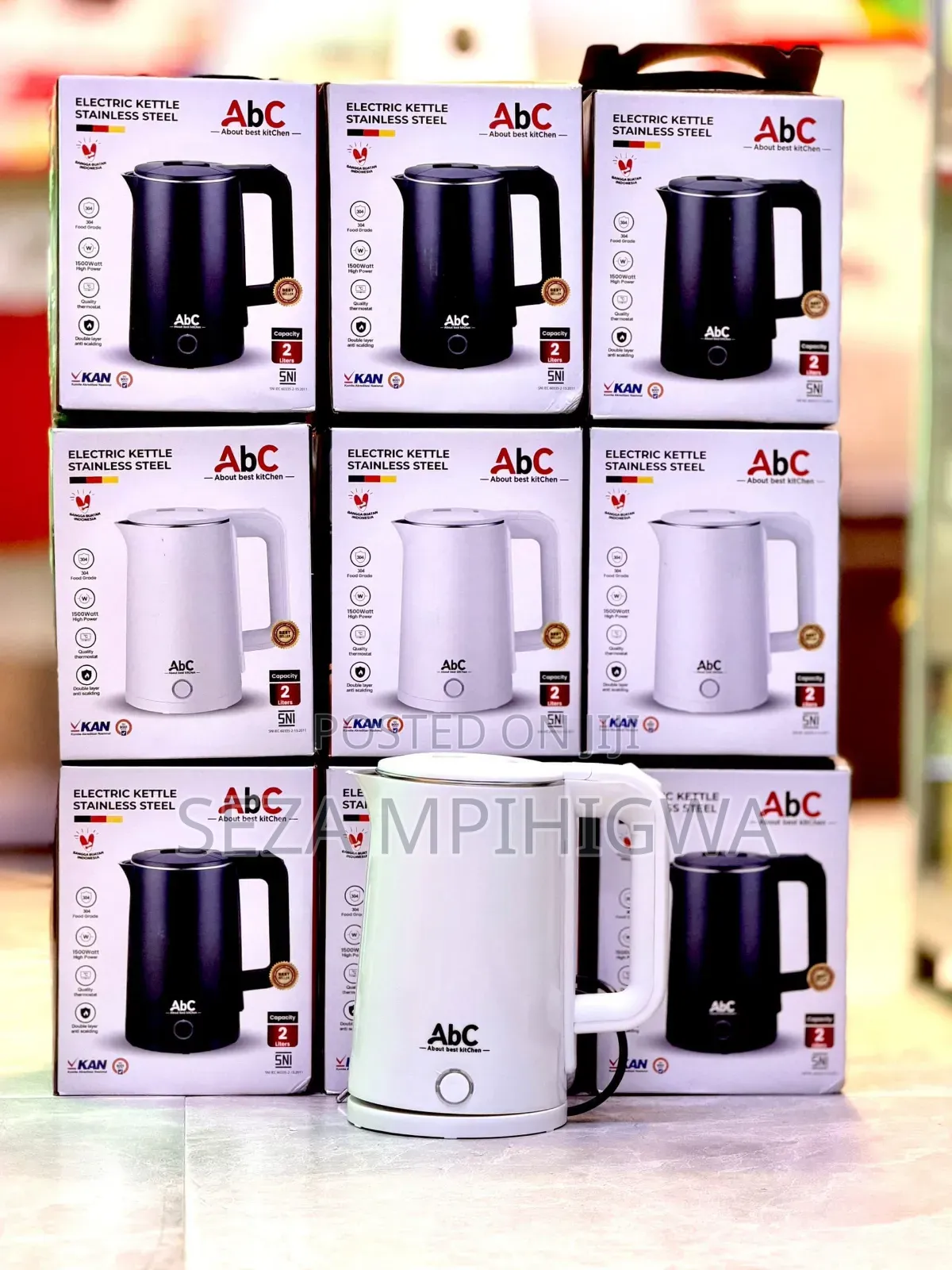 AbC Electric Kettle Stainless Steel 2 Litres – 1500W | Original