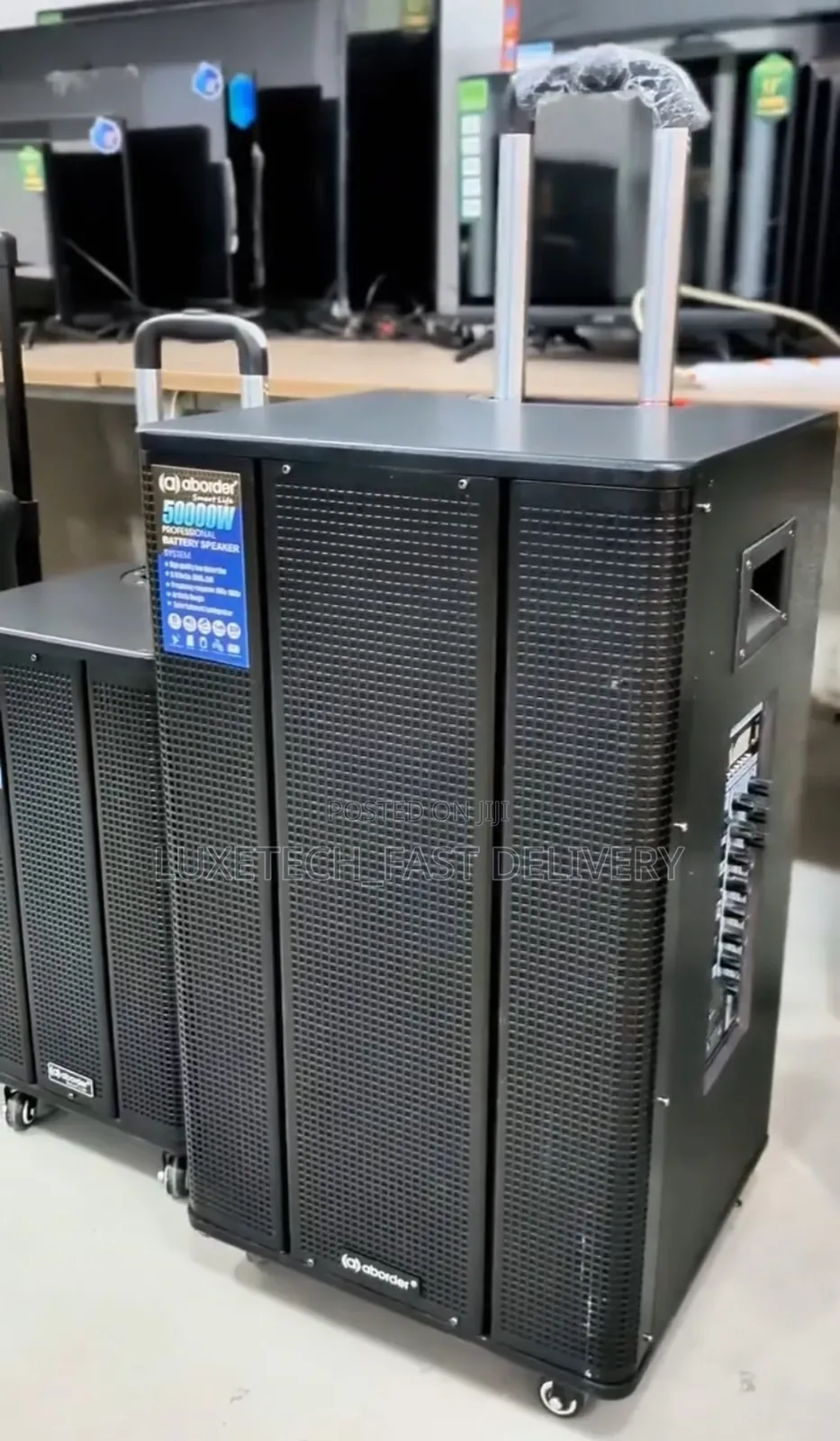 Aborder 15" 50000W Trolley PA Speaker – Rechargeable With Wireless Mic