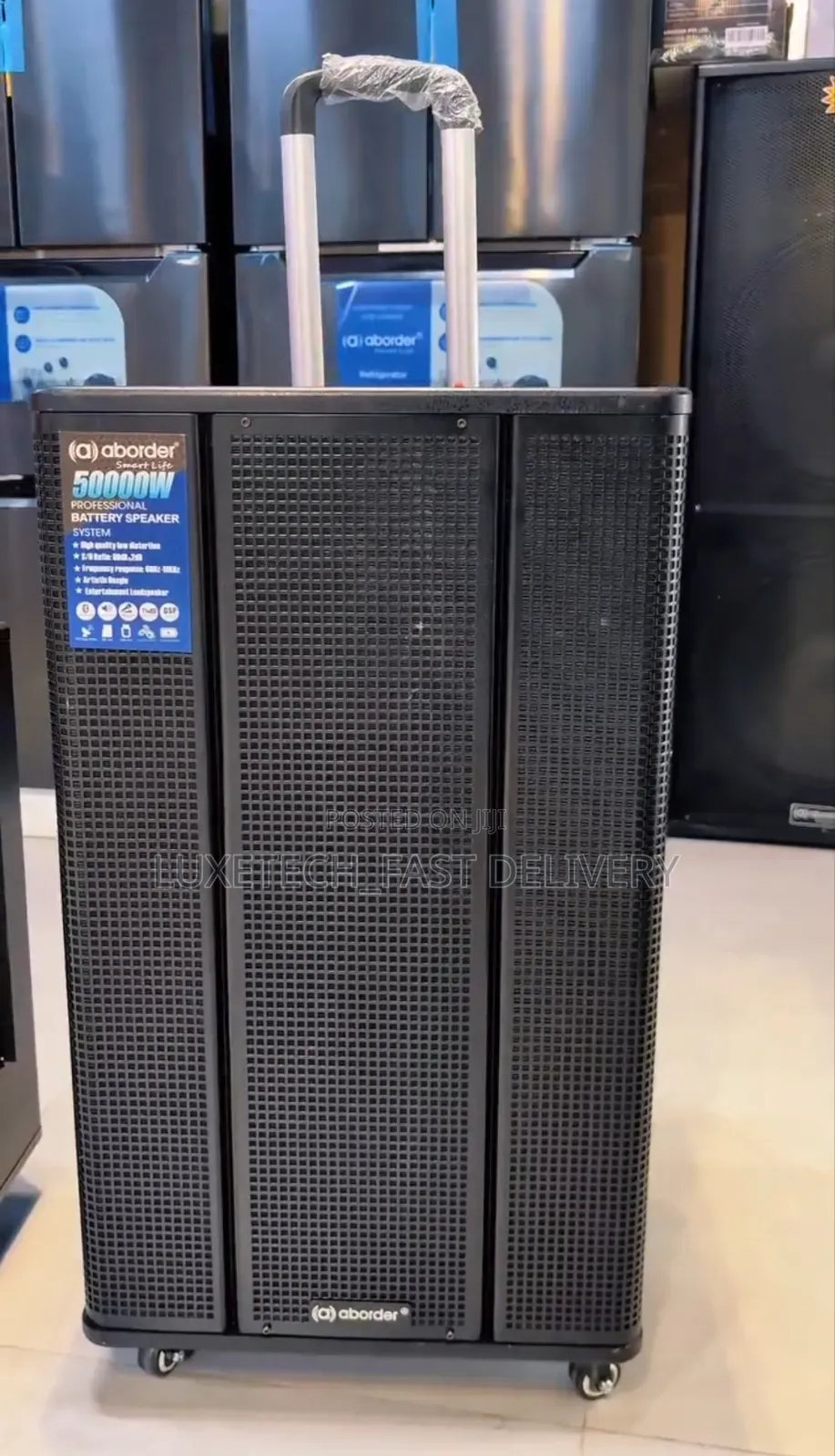 Aborder 15-Inch 50000W Rechargeable PA Speaker – With 1-Wireless Mic
