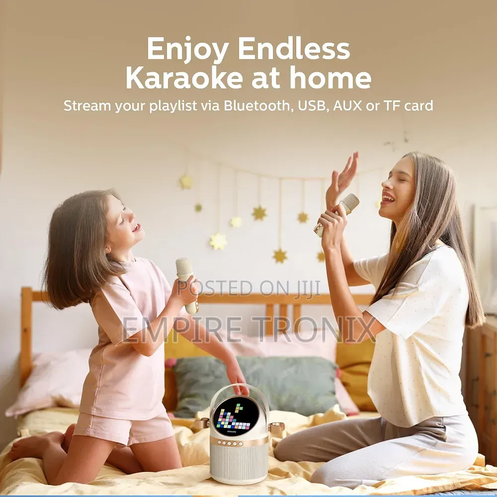Philips TAS2509WT/00 10W Bluetooth Karaoke Speaker 2 Wireless Mics