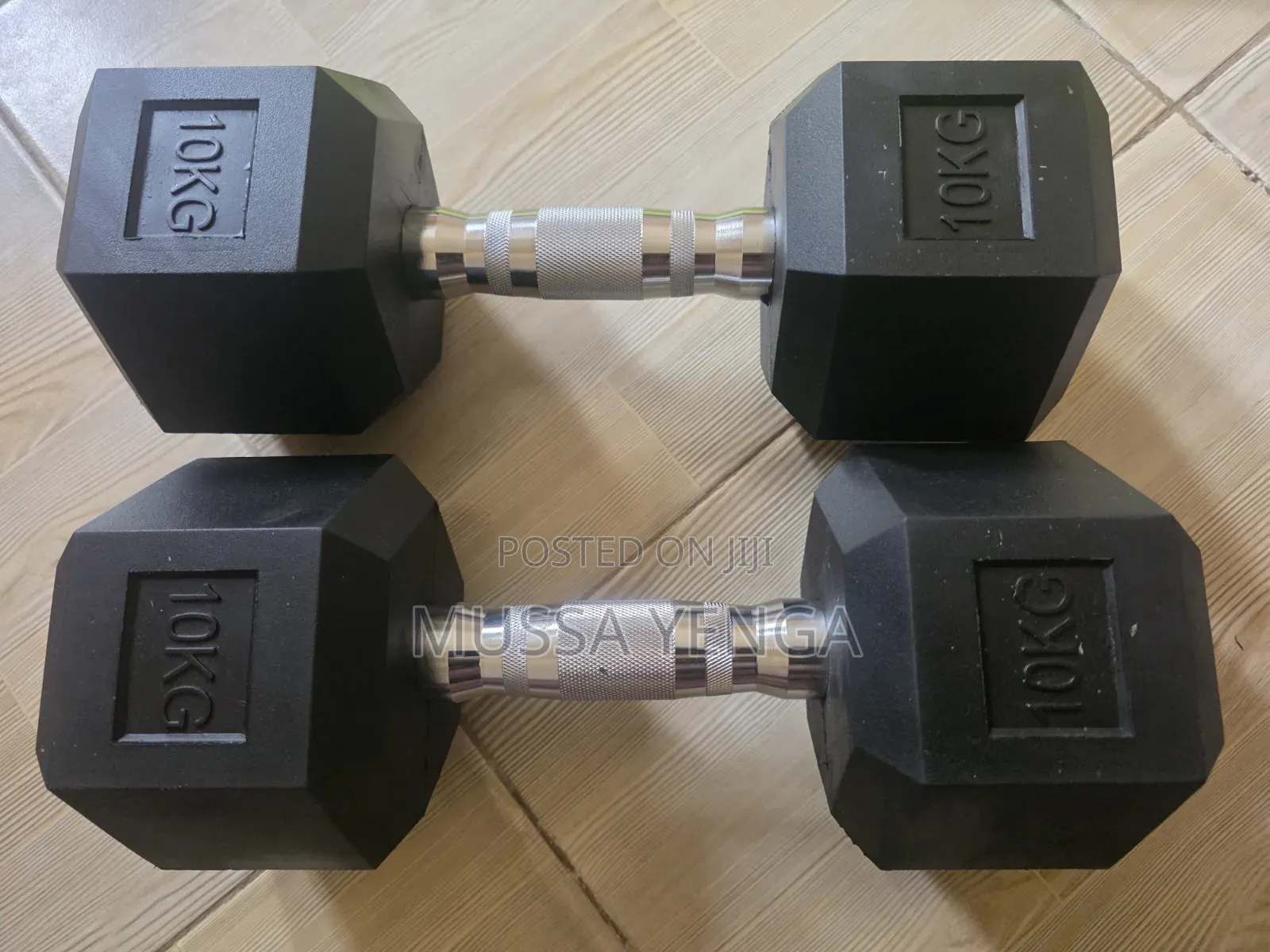 Hexagon Rubber Dumbbell 10KG