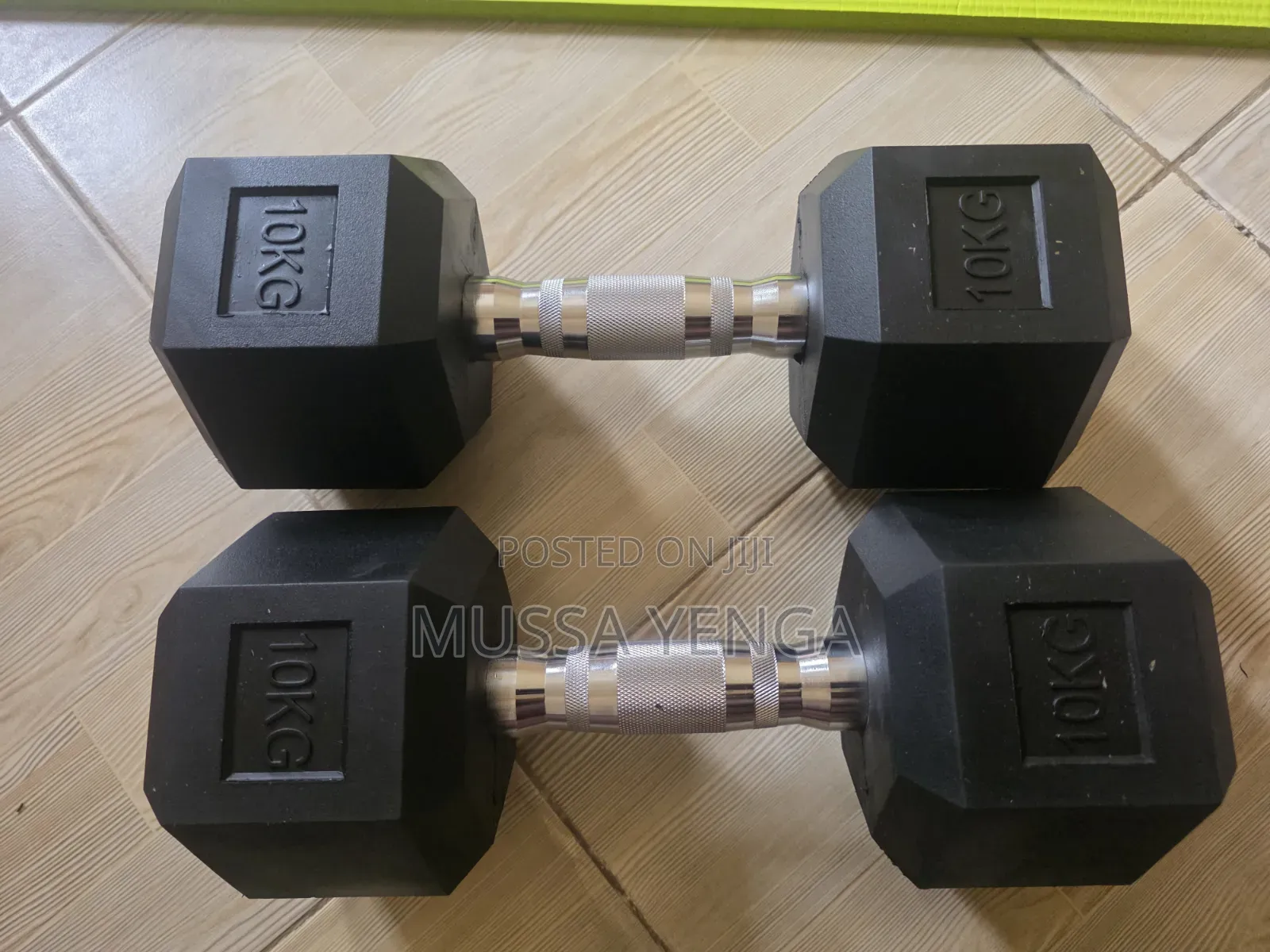 Hexagon Rubber Dumbbell 10KG