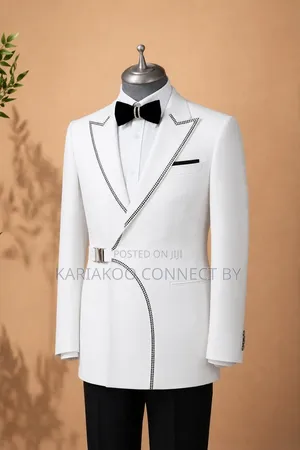 ​Premium Executive Slim Fit White Tuxedo Set
