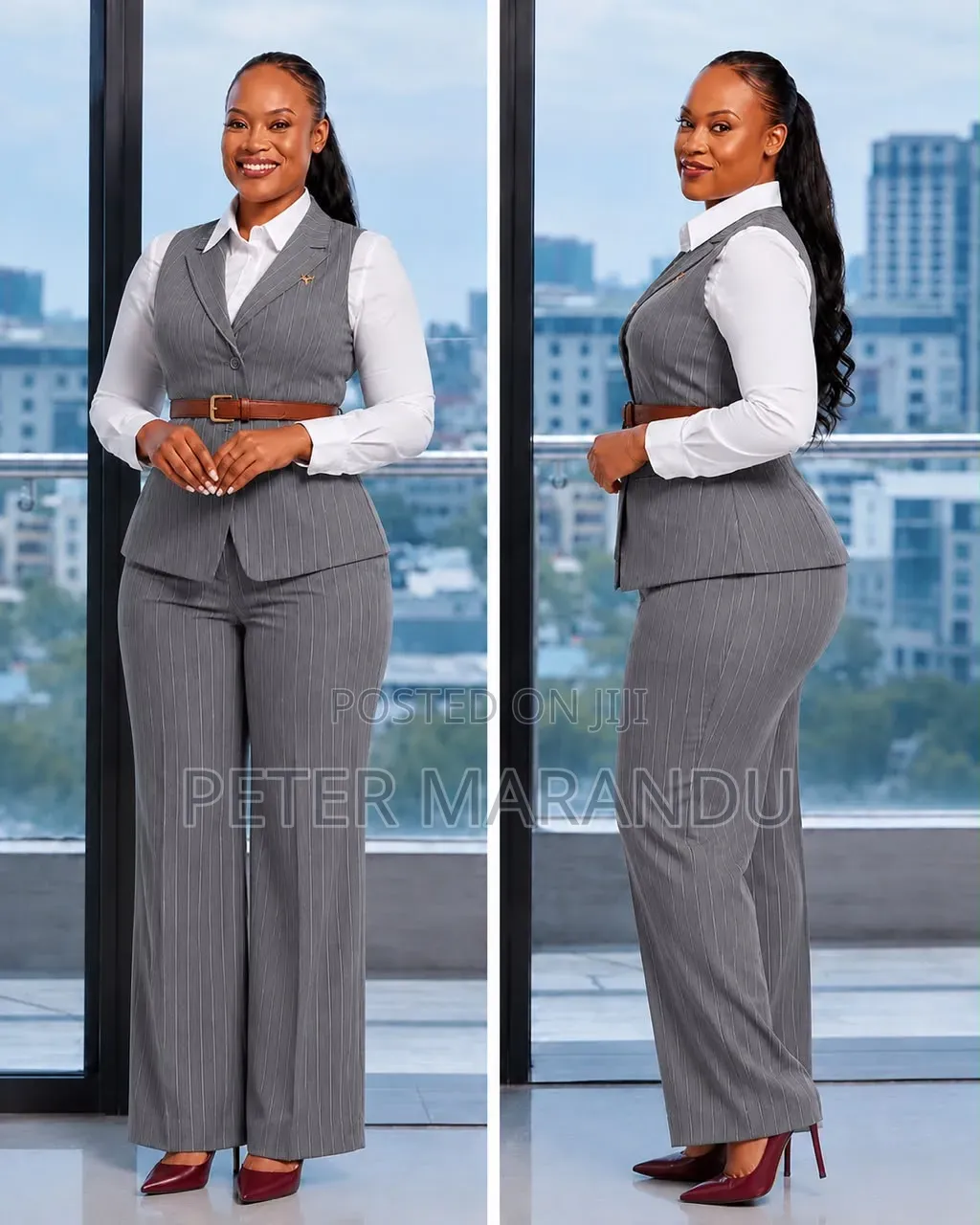Seti Ya Suti Ya Kike Ya Maofisini (Waistcoat Corporate Trouser)