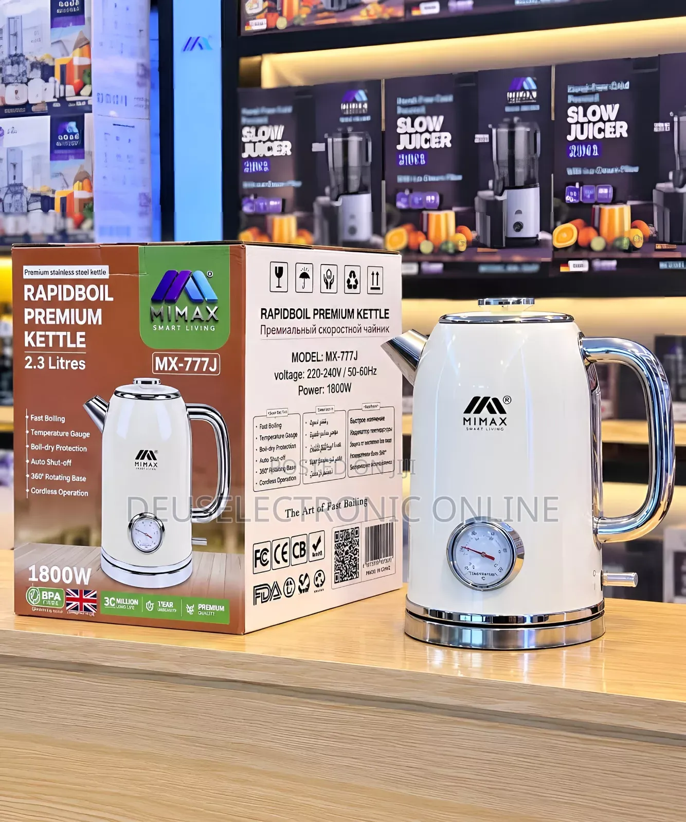 Mimax Rapidboil Premium Kettle*
*Tsh/=99000
*Mx-777j / 1800w/ 2.3l*
